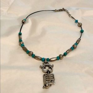 Chico’s Turquoise & metal adjustable necklace
